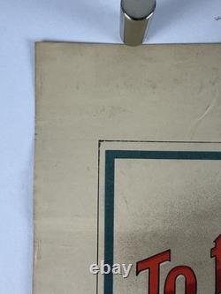 TO THE FIREMAN World War I Bond Poster (Fine) 1918 19x24 WW1 USA Firefighters