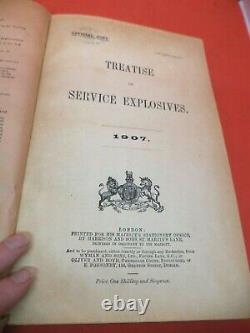 TREATISE SERVICE EXPLOSIVES 1907 old antique HMSO military book ww1 WAR BOMBS