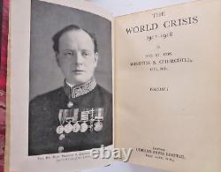 The World Crisis 1911-1918 WWI History 1939 W. Churchill nice 2 vol leather set