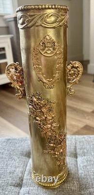 Trench Art Vase Ww1 French Canon 1916 Mgm 75 De C 630 L Bx Ornate Modele 1897
