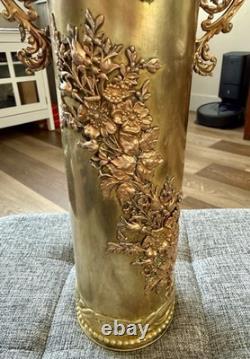 Trench Art Vase Ww1 French Canon 1916 Mgm 75 De C 630 L Bx Ornate Modele 1897