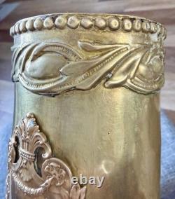 Trench Art Vase Ww1 French Canon 1916 Mgm 75 De C 630 L Bx Ornate Modele 1897