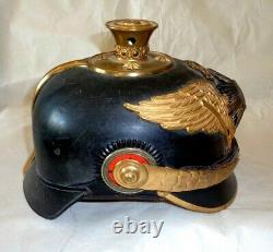Très beau casque Officier de la Garde Prussienne avec son harbush Allemagne WW. 1