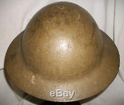 Ultra-rare Raw-edge Ww1 British Army Helmet. 100% Complete Excellent Condition