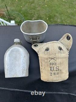 UNIT MARKED AND NAMED WW1 CANTEEN SET SPRINGFIELD, MA Vet