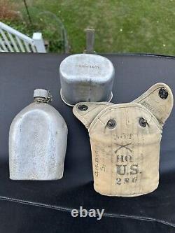 UNIT MARKED AND NAMED WW1 CANTEEN SET SPRINGFIELD, MA Vet