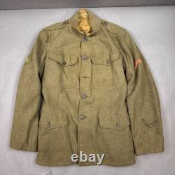 US Army Coat Mens 38 Olive WW I Motor Transport Corps MTC Winged Enlisted Named