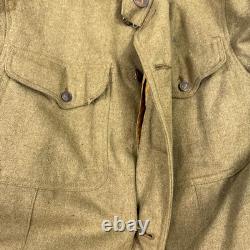 US Army Coat Mens 38 Olive WW I Motor Transport Corps MTC Winged Enlisted Named