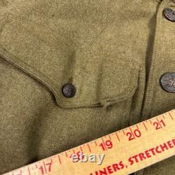 US Army Coat Mens 38 Olive WW I Motor Transport Corps MTC Winged Enlisted Named