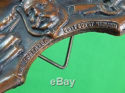 US German Germany WW1 WWI Greenduck Co. Chicago Bronze Military Frame & Clock