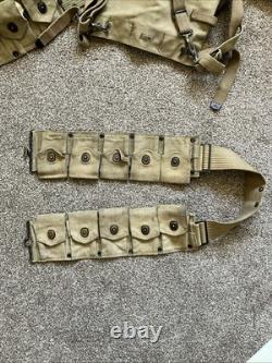 US M1910 Haversack Military Pack WWI Canvas, Khaki, Dated 1918 + Cartridge Belt