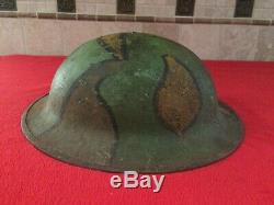 US WW1 M1917 Steel Helmet Doughboy AEF Army Hand Painted Trench Art Camouflage