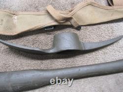 US WW1 Pick Ax Mattock M1910 with Handle & Case 1918 Dated H & P Mfg
