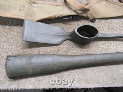 US WW1 Pick Ax Mattock M1910 with Handle & Case 1918 Dated H & P Mfg