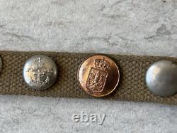 US WWI American Soldier's Hate Belt with 16 Mainly German Uniform Buttons