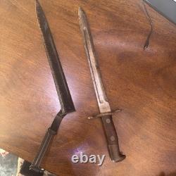 US WWI M1905 Bayonet & Covered Scabbard, US 1899