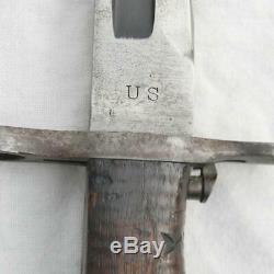 US pre-WW1 RIA 1st yr M1905 16 blade 1906 bayonet, orig M10 scabbard RARE type