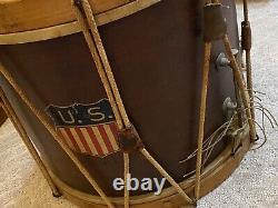 U. S. Army Quartermaster emblem flag US WW1 WW2 Spanish American War drum 50S1