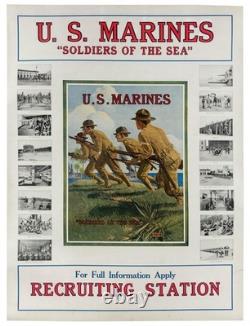 U. S. Marines / Soldiers of the Sea. Circa 1917. Original WWI Poster