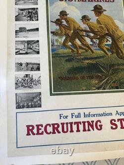 U. S. Marines / Soldiers of the Sea. Circa 1917. Original WWI Poster