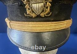 U. S. NAVY M-1902 NAVAL OFFICER'S VISOR CAP WithBULLION CAP BADGE