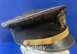 U. S. NAVY M-1902 NAVAL OFFICER'S VISOR CAP WithBULLION CAP BADGE