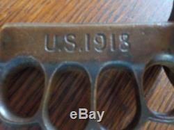 U. S. WW1 Au Lion fighting knife dagger w metal scabbard NICE