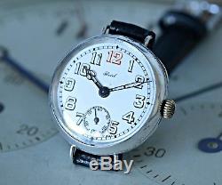 Uncomplicated and Beautiful 1915 W&D Signed Rolex Unicorn WW1 Trench Watch