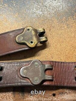 Unmarked WWI WWII M1 Garand m1903 Springfield Rifle m1907 LEATHER SLING 1 1/8