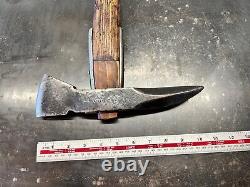 Unusual Antique Axe with Diamond Spike Military WW1 Trench Axe Boarding Axe