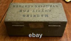 Us Army Ww1 Marking Outfit For Stamping Leather -complete Set With All Stamps