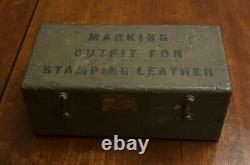 Us Army Ww1 Marking Outfit For Stamping Leather -complete Set With All Stamps