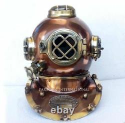 Us Navy Mark V Antique Diving Divers Helmet Brass Steel Full Size Vintage Gift