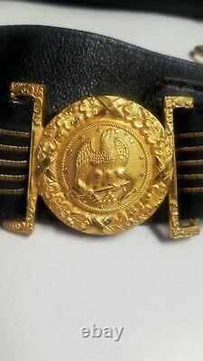 Us Navy Wwi Lieutenant Case W Beaver Fur Bicorn Hat & Epaulets & Sword Belt