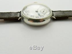 VINTAGE 1917 WW1 DENNISON SCREW BACK 36mm SOLID SILVER OFFICERS TRENCH WATCH VGC