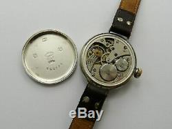VINTAGE 1917 WW1 DENNISON SCREW BACK 36mm SOLID SILVER OFFICERS TRENCH WATCH VGC