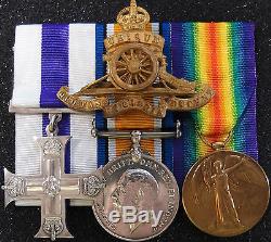 VINTAGE & RARE WW1 BRITISH ARMY MILITARY CROSS MEDAL GROUP 277th BTY R. G. A