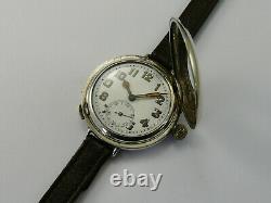 VINTAGE WW1 1917 SOLID SILVER 36mm HALF HUNTER OFFICERS TRENCH WATCH VGC