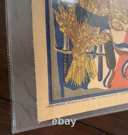 VTG 1918 French WW1 Semez du Ble Grow Wheat Propaganda Poster SIGNED Original