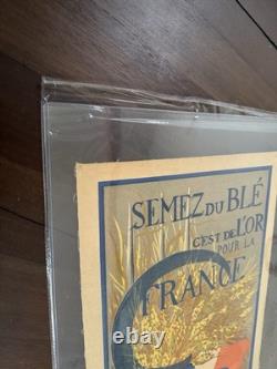 VTG 1918 French WW1 Semez du Ble Grow Wheat Propaganda Poster SIGNED Original
