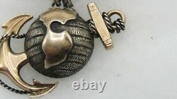 Very Rare Original Wwi Jeweler Made Usmc Officer Gold & Silver Hat Ega-pin
