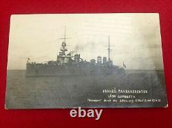 Vinatage WW1 Postcard French Armoured Cruiser Léon Gambetta Commissioned 1903