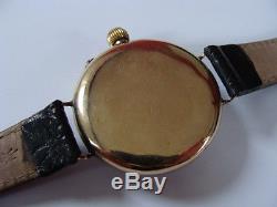 Vintage 1915 WW1 solid 9ct gold Borgel Military officers trench watch