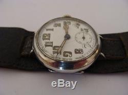 Vintage 1915 WW1 solid silver military trench watch