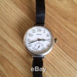Vintage 1916 WW1 Solid silver Longines Military Officers Trench Watch