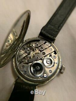 Vintage 1917 WW1 Solid Silver Militarty Officers Watch Swiss Made