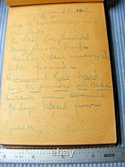 Vintage 1918 US Army Medical Note Pad With Notes