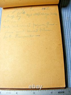 Vintage 1918 US Army Medical Note Pad With Notes