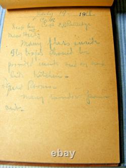 Vintage 1918 US Army Medical Note Pad With Notes