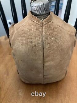 Vintage 1918 US Army canteen and pouch Rare Military With Name And Cross WWI